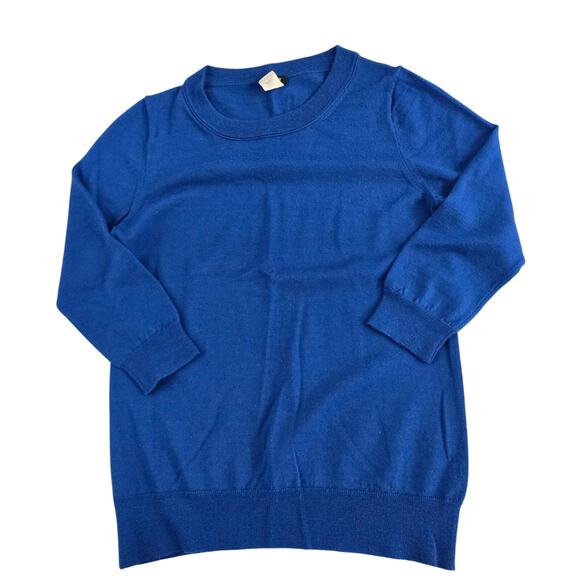 J Crew Merino wool Tippi sweater blue 46725 womens S 6868 - Picture 1 of 7
